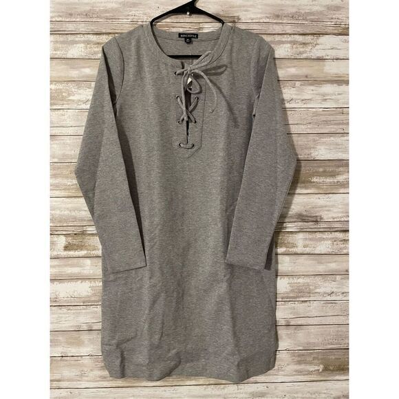 J. Crew Mercantile Gray Lace Up Jersey Knit Dress NWT Size XS Pullover S… - Picture 1 of 7